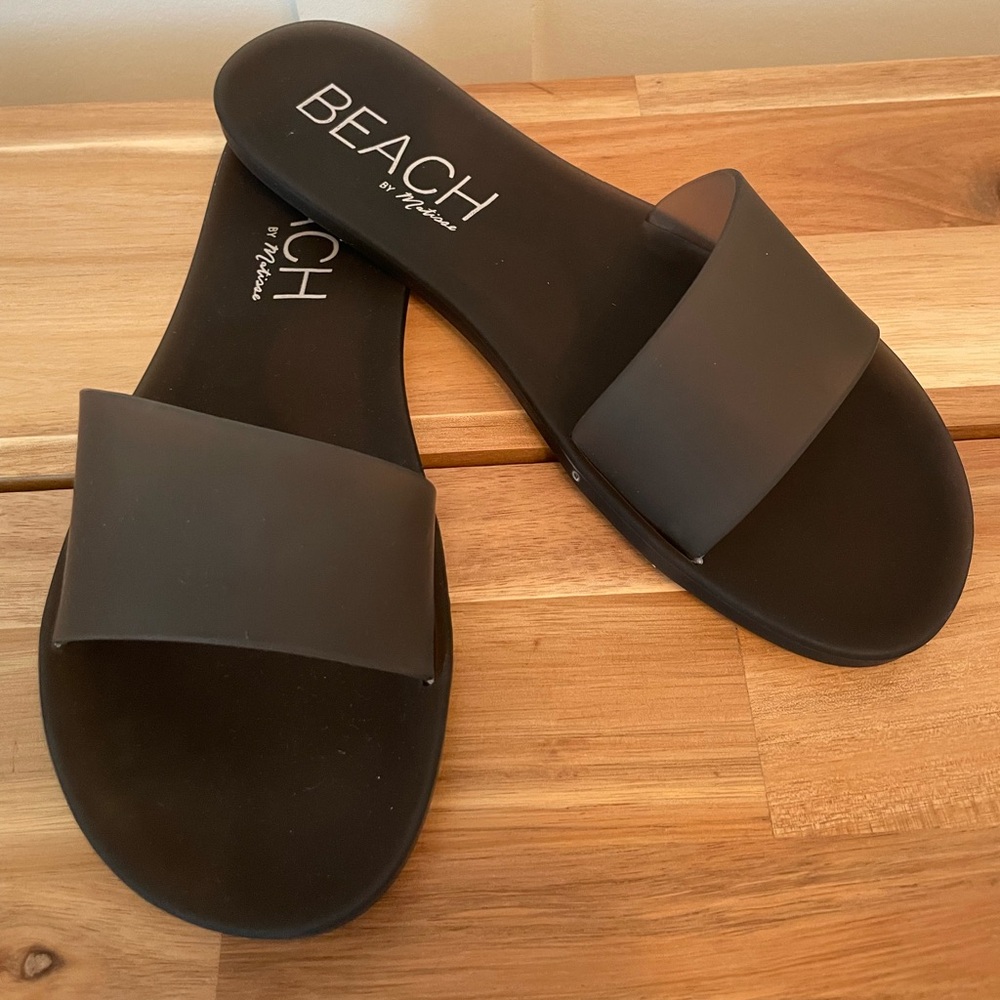 NIB BEACH Slides in Black